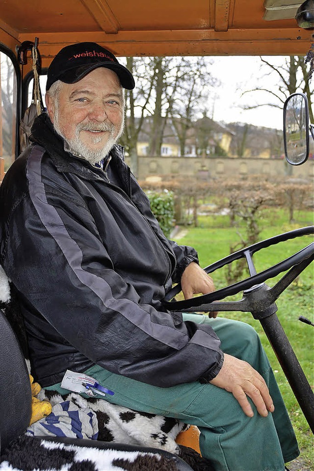 Manfred Bhrer in seinem &#8222;Karren&#8220;   | Foto: Dreier