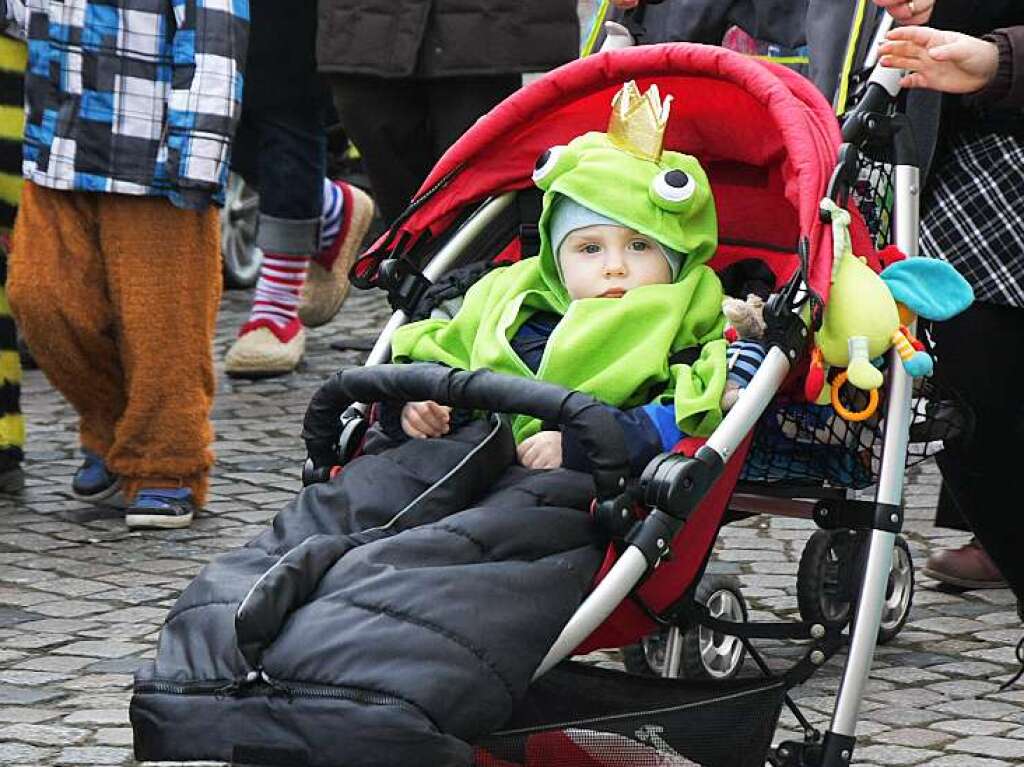 Kinderumzug in Endingen: Ein buntes Spektakel mit kleinen und groen Narren und Musikern.