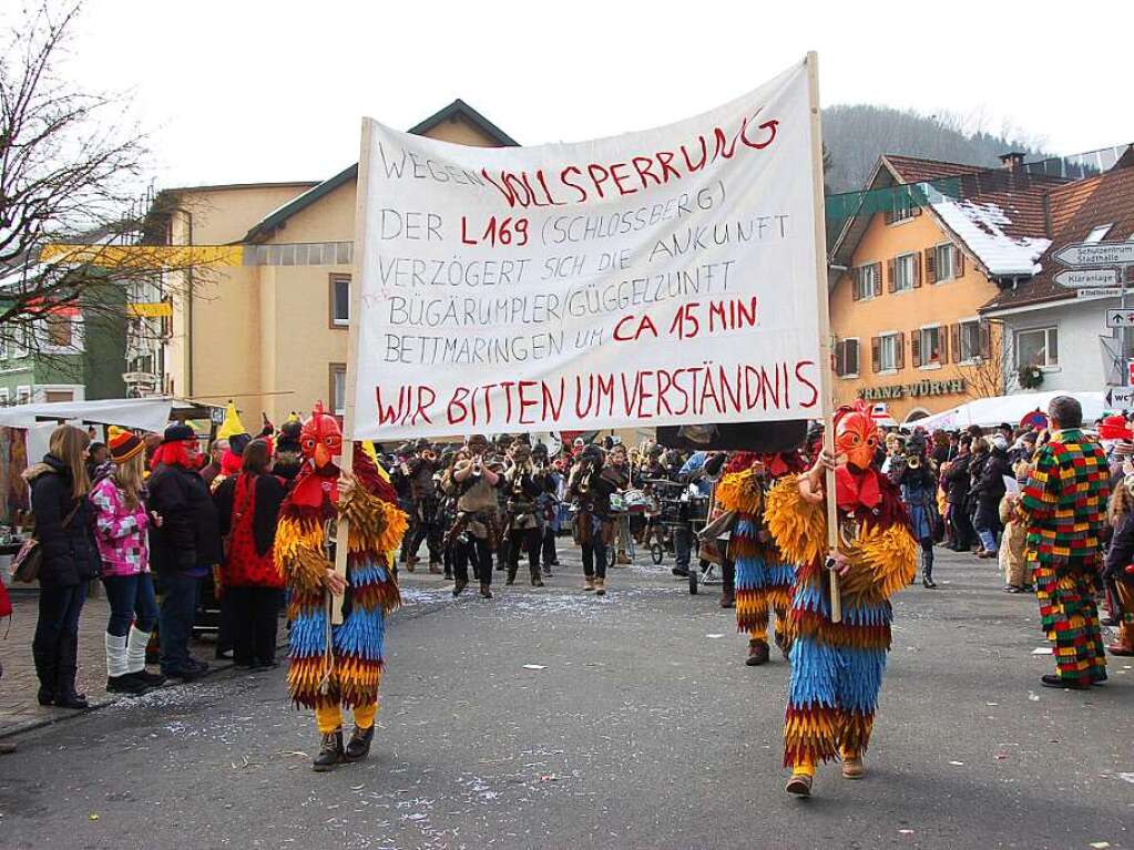 Zum Glck konnten die Bettmaringer Gggel den gesperrten Schlossberg umfahren!