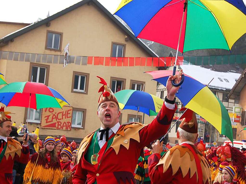 Zum Glck konnten die Bettmaringer Gggel den gesperrten Schlossberg umfahren!