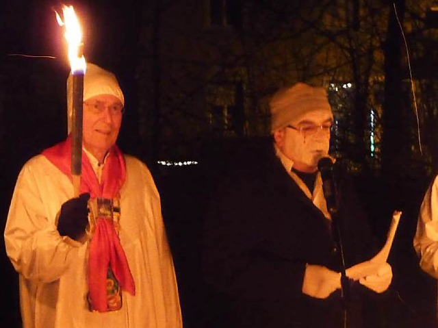 Schlusspunkt:   Ehrenprsident Hans-J...echts) mit  Narrengtti Michael Schke 