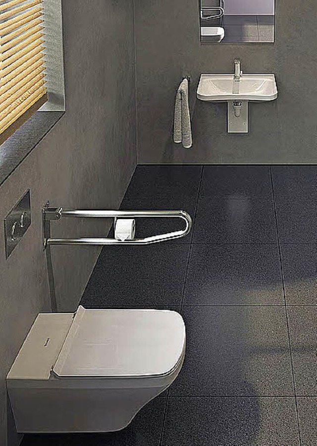 Altersgerecht: Platz unterm Waschbecken und ein Haltegriff neben der Toilette   | Foto: Duravit