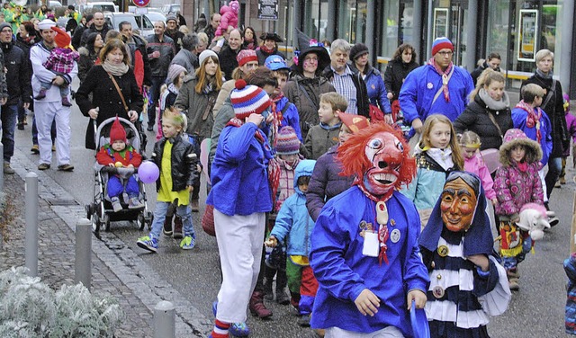 Riesenspa hatte der Narresome beim Umzug.  | Foto: Sedlak