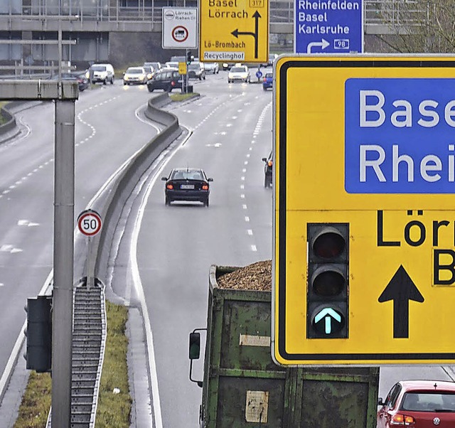Pendlerverkehr, Durchgangsverkehr, Bin...en in Lrrach fordern Gegenmanahmen.   | Foto: Nikolaus Trenz