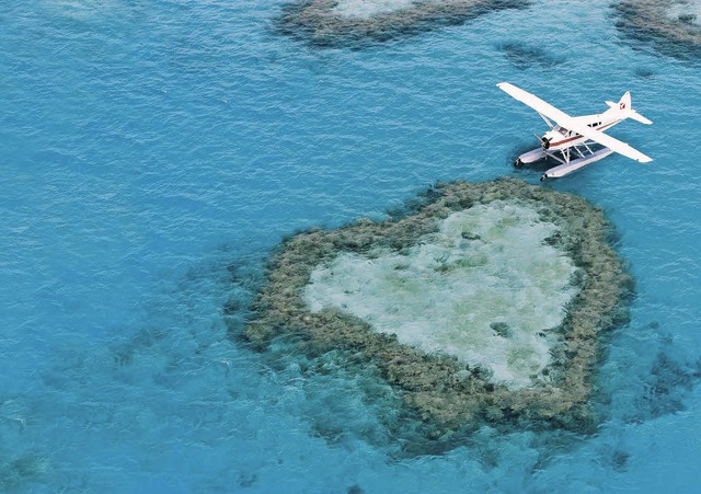 Trgt seinen Namen zurecht:das Heart Reef vor der Kste vonQueensland   | Foto: dpa
