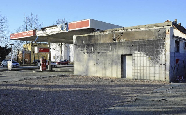 Die Tcken des Baurechts bremsen den W...o-Tankstelle in der Mllheimer Strae.  | Foto: Lauber