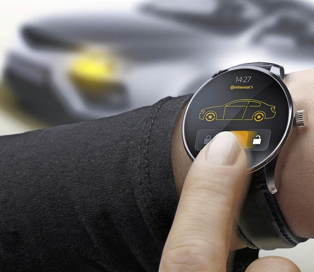Schlsselerlebnis Smartwatch:Multimed...euartiger  Schliesysteme  frs Auto.   | Foto: Continental/dpa