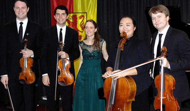 Das Calidore String Quartet mit (von l...tiel im Laufenburger Schlssle auf.     | Foto: Michael Gottstein