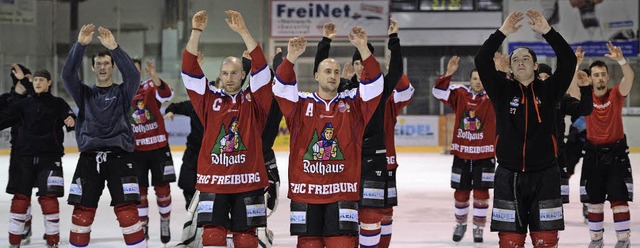 Grund zum Feiern trotz Niederlage im l... Heimrecht in der ersten Playoffrunde.  | Foto: Patrick Seeger