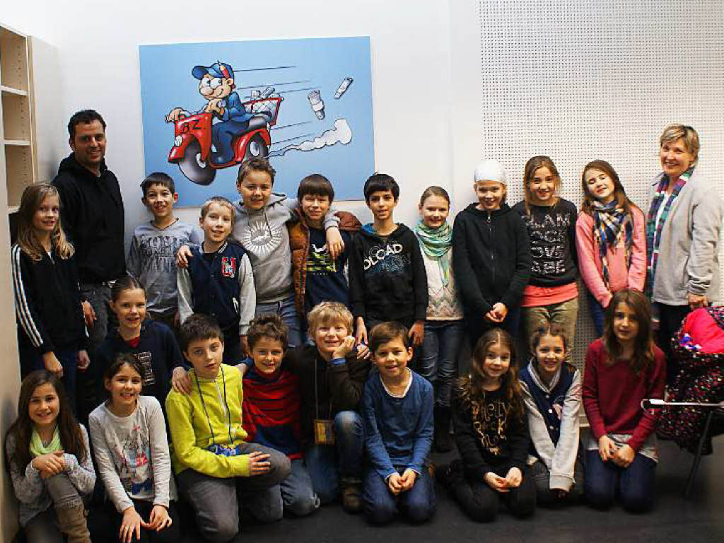 Die Klasse 4c der Grundschule Kirchzarten mit ihrem Lehrer Herr Florian Grlin