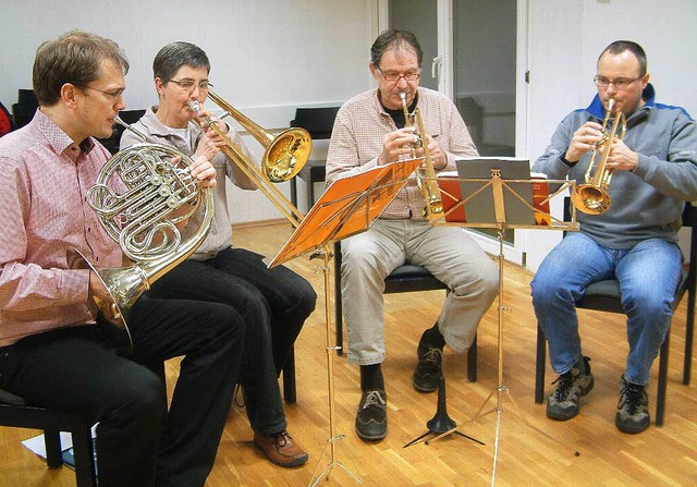 <Text>Hornist Martin Wieligmann, Posau... vom Rheinfelder Posaunenchor </Text>   | Foto: Roswitha Frey