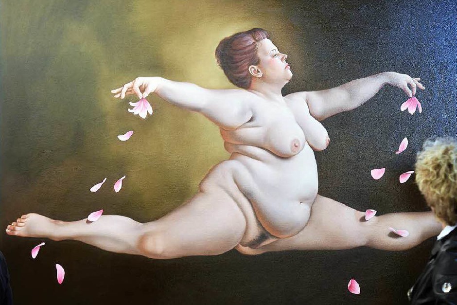 Bei der Kunstmesse art Karlsruhe wird das Werk "Spagat mit Blumen" aus dem Jahr 2015 von Lilli Hill gezeigt. (Foto: dpa) Bei der Kunstmesse art Karlsruhe wird das Werk "Spagat mit Blumen" aus dem Jahr 2015 von Lilli Hill gezeigt. (Foto: dpa)