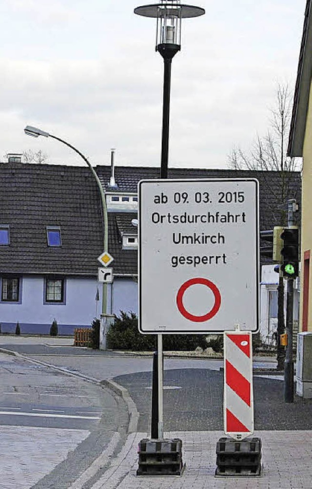 Kein Durchkommen: In  Umkirchs Ortsdur... Straensanierung ab Montag, 9. Mrz.   | Foto: M. frietsch