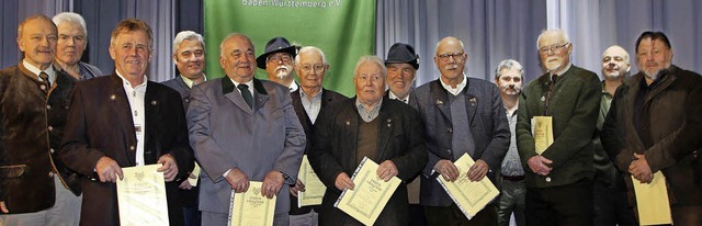 Die  Jgervereinigung Lahr ehrte eine ...nde  Joachim Haller- Burger zu sehen.   | Foto: fssel