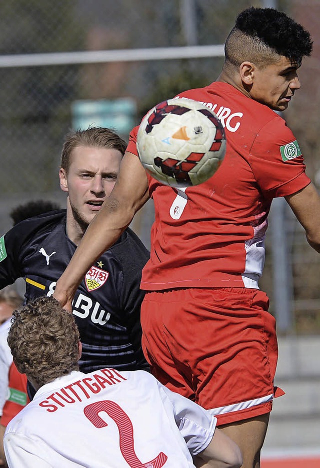 Zwei Tore gegen Stuttgart: Mohamed Dr...des SC im badisch-schwbischen Derby.   | Foto: Seeger