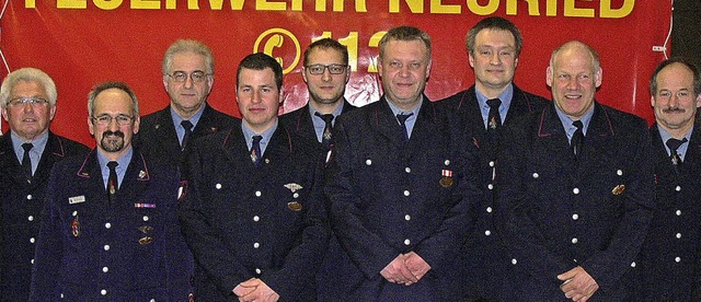 Bis zu 70 Jahre in der Feuerwehr Alten...n Brehm, Rolf Reuter und Thomas Meier   | Foto: dieter fink