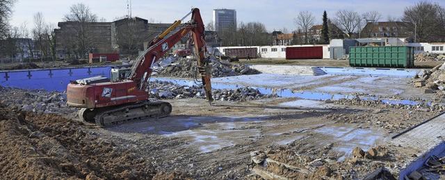 Bagger  statt Badefreuden: Das Stegermatt-Freibad in Offenburg wird abgerissen  | Foto: Helmut Seller