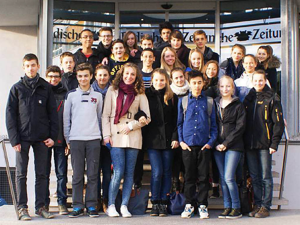 Die Klasse 9a des Kepler Gymnasiums Freiburg mit der Lehrerin Jenny Koch.