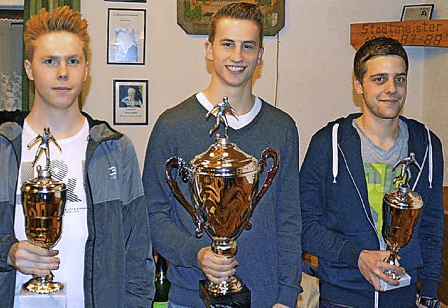 Die Spieler des Jahres 2014 des SV Gn...homas Fischer, Marc Kevin Haberstroh.   | Foto: Kriegl