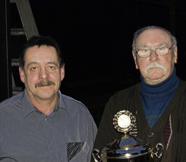 Vorsitzender Walter Kuttler (links) eh...Stefan Wimmer fr 40 Jahre im Verein.   | Foto: Paul Schleer