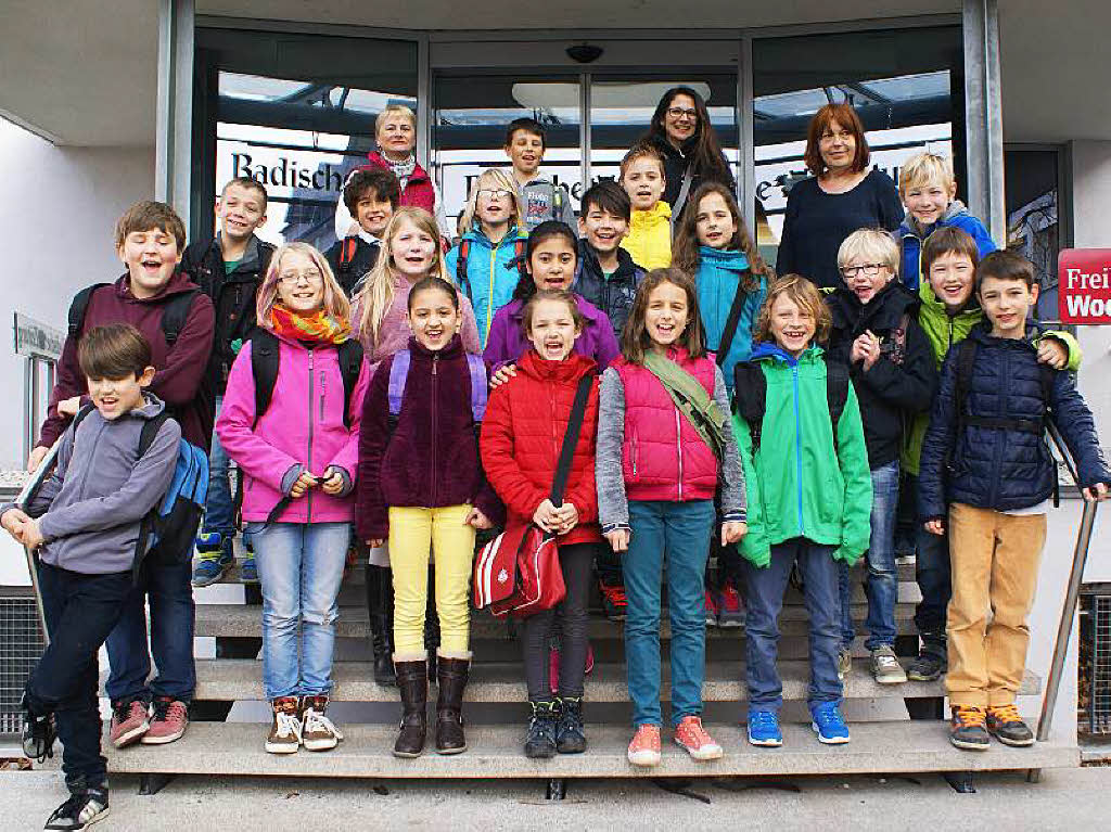 Die Klasse 4a der Johanniterschule GWRS aus Heitersheim mit ihrer Lehrerin Frau Loni Schlter