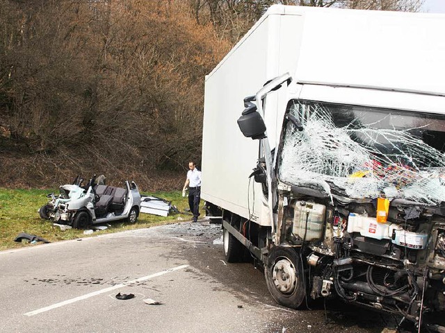 Unfall auf der Ortsumfahrung Wehr  | Foto: Gerd Leutenecker