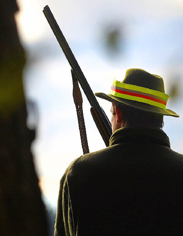 Auf der Pirsch: Jger mit Waffe im Wald.  | Foto: DPA