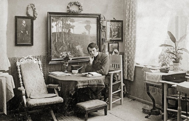 Eine Idylle, die ihm spter suspekt wu...r 1904 in seinem Atelier in Worpswede   | Foto: ullstein