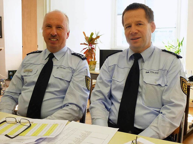 Revierleiter Uwe Kaiser (rechts) und sein Stellvertreter Clemens Winkler  | Foto: Peter Stellmach