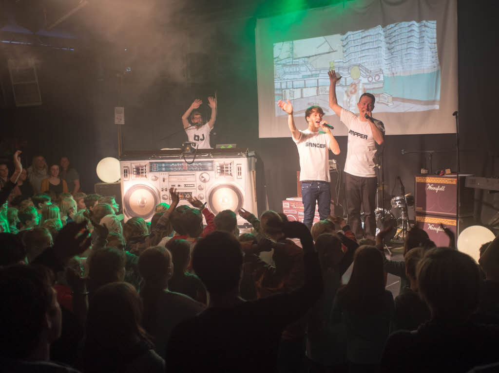 HipHop fr Kinder: Das Hamburger Trio Deine Freunde in Freiburg.