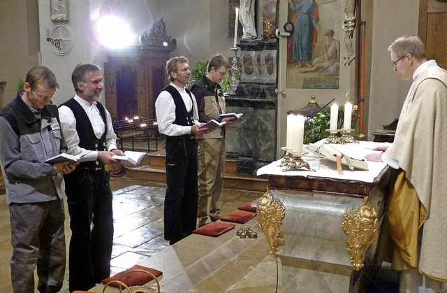 Mit einem  Gottesdienst feierten insbe...zum Gedenken an ihren Schutzheiligen.   | Foto: Eberhard Gross