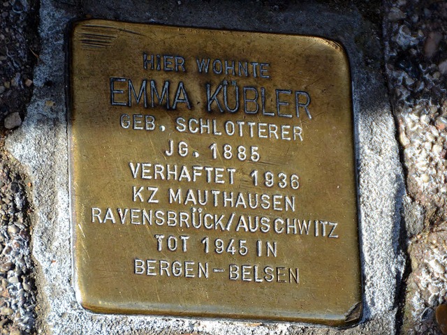 Einer von acht Stolpersteinen in Badenweiler   | Foto: Sigird Umiger