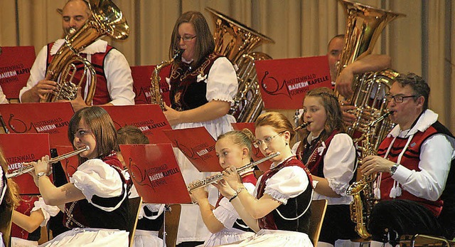 In bester Spiellaune: Die Hotzenwald-B...ert am Samstag in der Hotzenwaldhalle.  | Foto: peter schtz