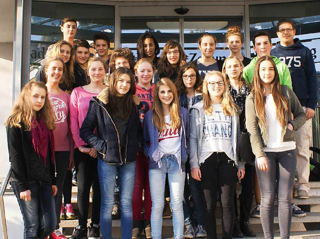 Die Klasse „Sprach 8„ der Freie Christliche Schule Freiburg mit ihrem Lehrer Herr Dietmar Dalka
