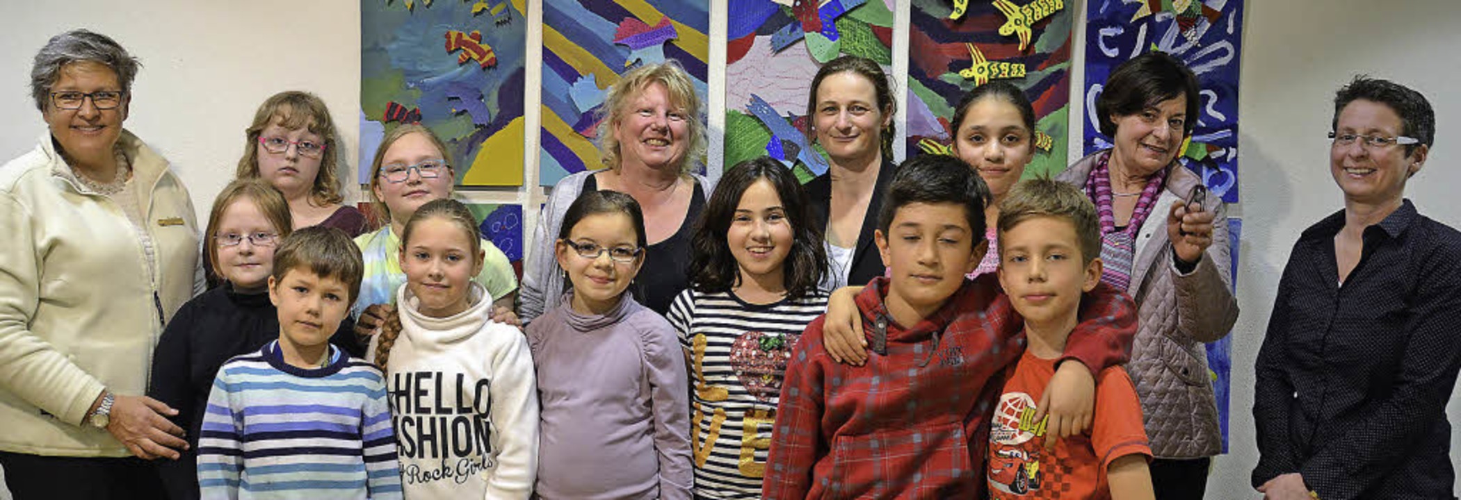 Zehn Viertklssler der Astrid-Lindgren...imone Krippl (Konrad-Adenauer-Schule)   | Foto: Gina Kutkat