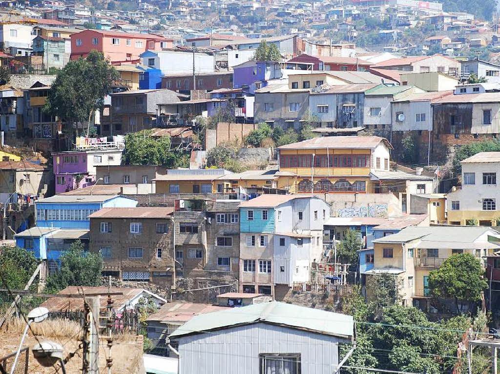 Am Berg gebaut: die chilenische Hafenstadt Valparaiso