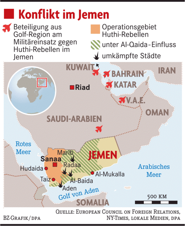 Im Jemen Tobt Nun Ein Regionalkrieg Ausland Badische Zeitung
