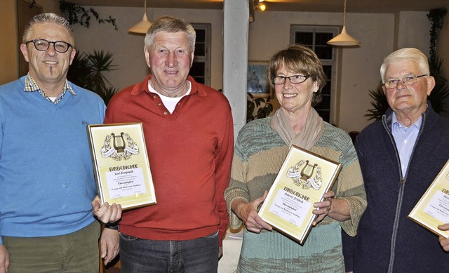 Sasbach. Die bei der Jahreshauptversam...Gabriele Friedrich und Manfred Dinger.  | Foto: Roland Vitt