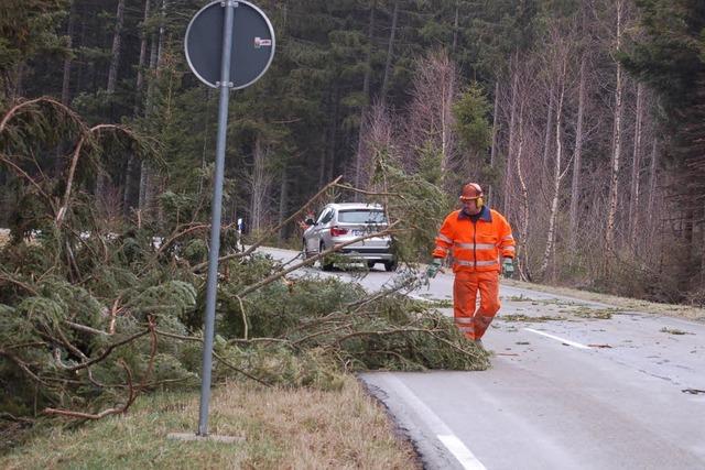 Sturm unterbricht Zugverkehr im Hllental - Laster auf Brckengelnder gefegt