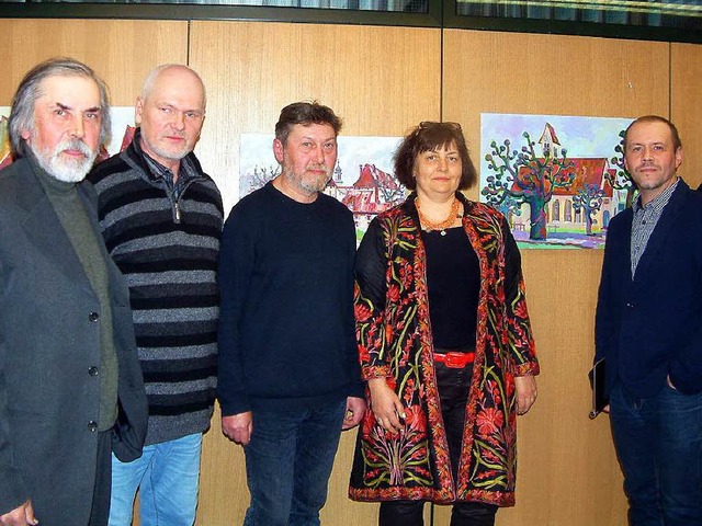 <Text>Russische Knstler zu Gast: Alex... Petersburg bei der Vernissage.</Text>  | Foto: Roswitha Frey