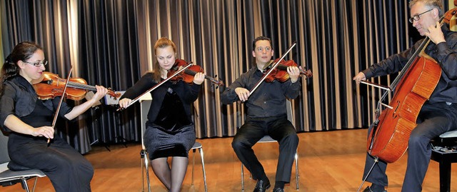 Das Lomonosov Quartett (v. links): Mar...Kilian Ziegler und Matthias Heinrich.   | Foto: Dagmar Barber