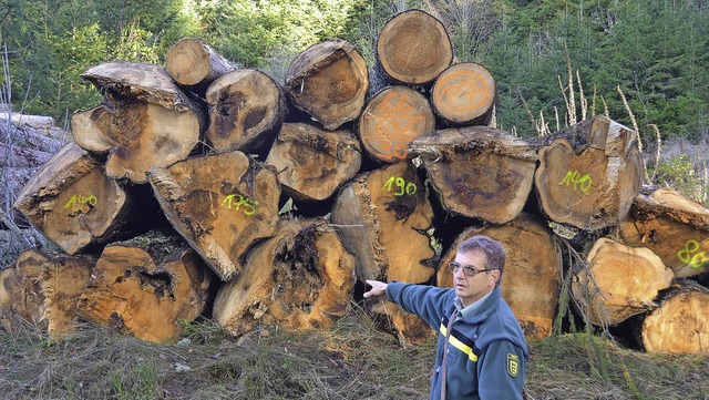 Selbst fr minderwertiges Holz fand Re...Schellbach im Jahr 2014 viele Kufer.   | Foto: Ralf Morys