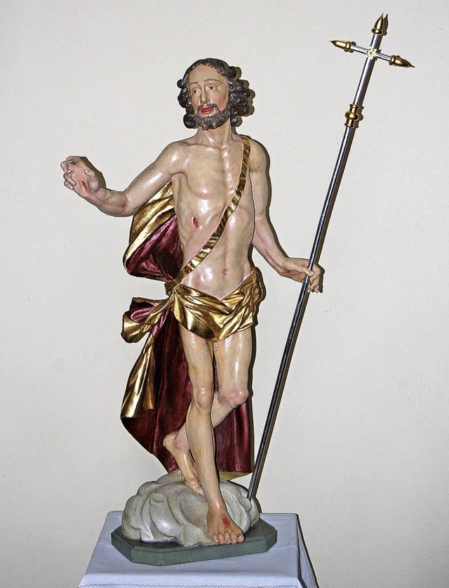 Die Christusfigur bleibt noch bis  Pfingstsamstag stehen.   | Foto: puppe