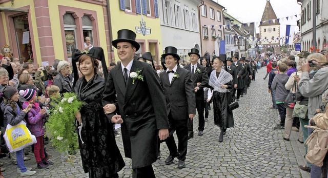 In alter Markgrfler Tracht, wie hier ...schaffhausen knftig hufiger zeigen.   | Foto: Martin Wendel