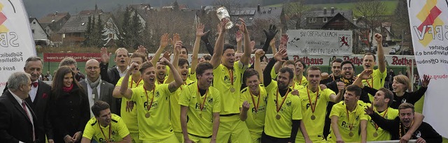 Der Jubel des Pokalsiegers SV Oberschopfheim   | Foto: Pressebro Schaller