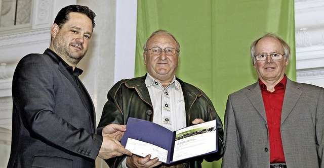 Alexander Bonde, Landesminister fr L...eher) und Jrgen Rupp (Schriftfhrer).  | Foto: Dirk Wilhelmy