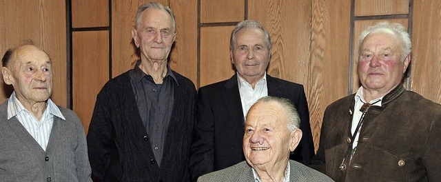 Grnder und Mitglieder seit 1950 (von ...Hauser, Albert Beha und Alfred Laubis.  | Foto: Eva Korinth