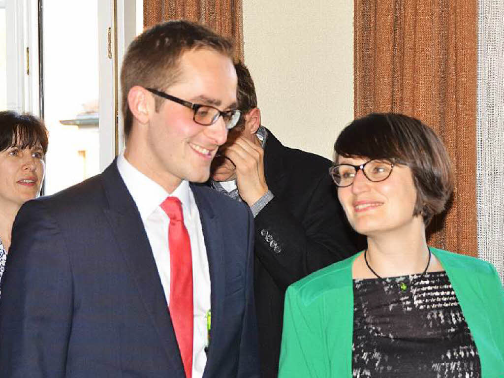 Benjamin Bohn und seine Partnerin Dr. Miriam Mergen am Wahlabend.