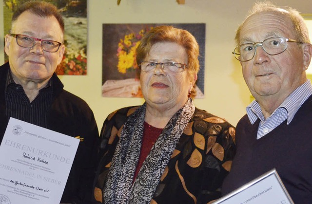 Fr ihre Treue zu den Gartenfreunden W...Helga Multner und Harald Orth geehrt.   | Foto: Hrvoje Miloslavic