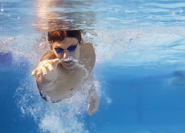 Unterwasser auf Zug: der Freiburger To...er Vizemeister ber 50 Meter Freistil   | Foto: Seifert